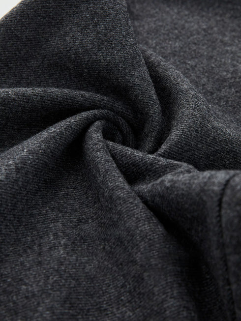 Women's Gray Wool Wide-Leg Pants – Draped Straight-Leg Casual Suit Trousers for Fall, Influencer Favorite