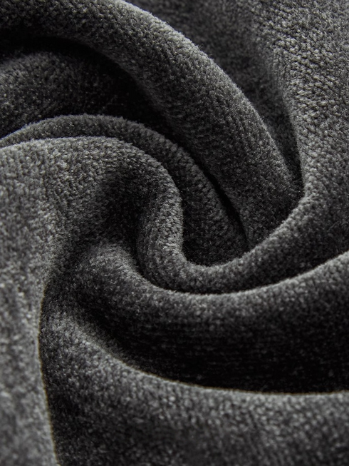 Women's Dark Gray Velvet Wide-Leg Pants – Extended Fall/Winter Chenille Casual Lounge Floor-Length Trousers with Draped Fit