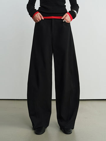 Deconstructed Panel Wide-Leg Curved Blade Pants for Women | Slimming Tech-Cotton Banana Pants