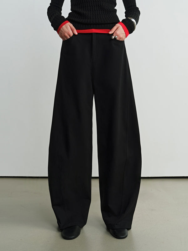 Deconstructed Panel Wide-Leg Curved Blade Pants for Women | Slimming Tech-Cotton Banana Pants
