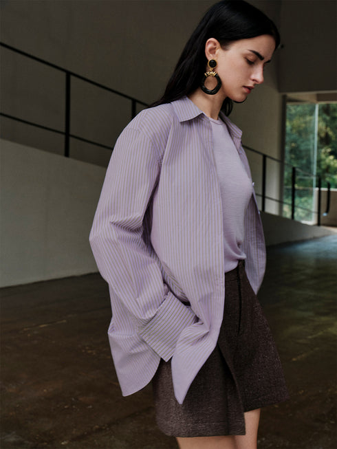 Trendy Soft-Dry Cotton Yarn-Dyed Relaxed Stripe Shirt