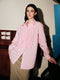 Modern Victorian Pima Cotton Shirt – Romantic Ruffle Trim Elegant Commuter Blouse