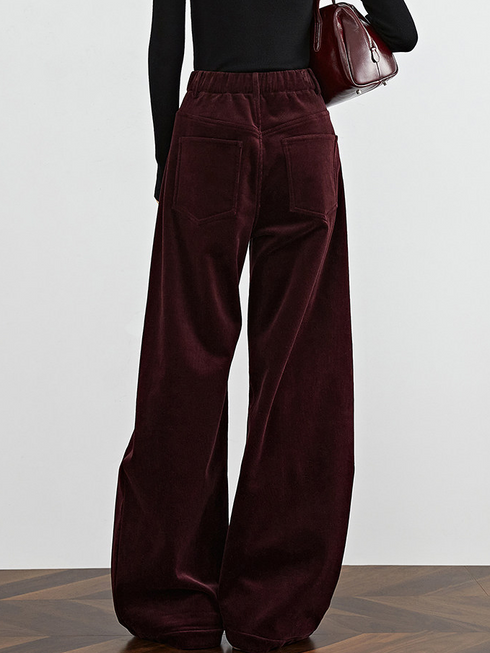 Women's Fleece-Lined Corduroy Wide-Leg Pants – Fall/Winter Tall Extended Scythe Trousers, Trending on INS
