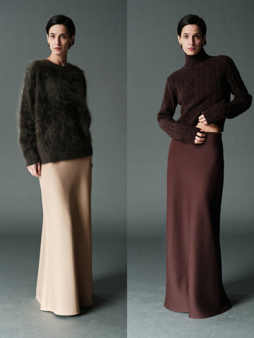 All-Season Fishtail Wool Midi Skirt – Flattering, Elegant Silhouette for a Stunning Look