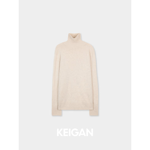 Soft, Lightweight Seamless Wool Turtleneck Mid-Length Sweater | Relaxed ROW-Inspired Oversized Knit