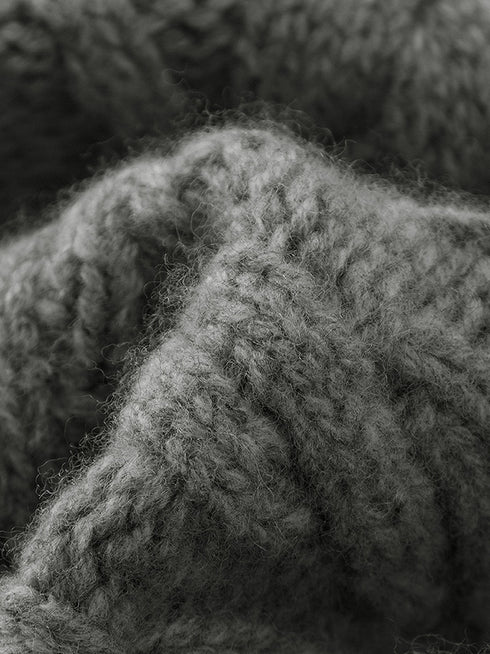 Retro Green Wool Cable Knit Sweater – Loose Christmas Pullover for Women, Autumn Winter Outfit