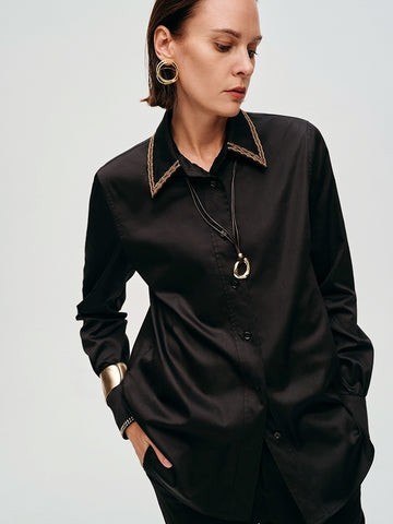 Original Nomad Series – Custom High-Density Stretch Satin Multi-Pattern Embroidered Versatile Shirt