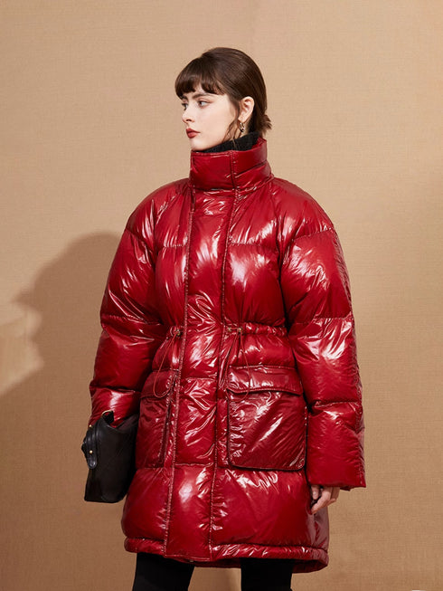 Nordic-Inspired Double-Filled 90% White Duck Down Coat & Skirt Set – Extra-Warm Luxe Winter Outfit for Women