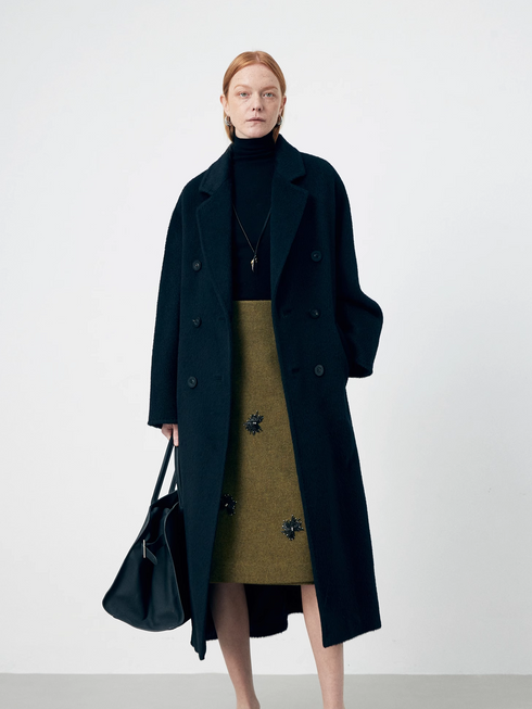 Japanese Hand-Beaded Firework Wool Skirt – Exclusive Custom-Spun Multicolor Premium Wool Blend