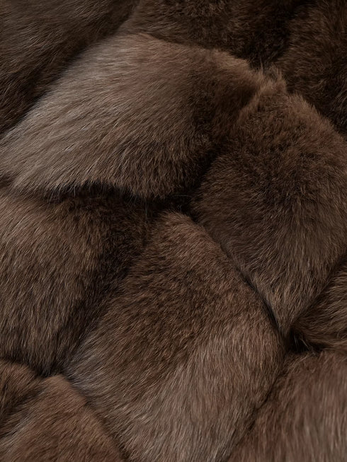 Women’s Mid-Length Fox Fur Coat | Elegant Winter Jacket Inspired by Finnish Saga Furs Style