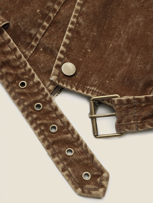 Flocked Denim Parka Coat with Wool Collar and 90% Goose Down Filling for Winter