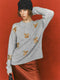 Christmas Collection Beaded Wool Sweater for Women – 100% Merino Wool Crewneck with Bow Detail