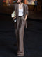 High-End Old Money Style Linen Suit – Relaxed Two-Piece Set with Wide-Leg Pants