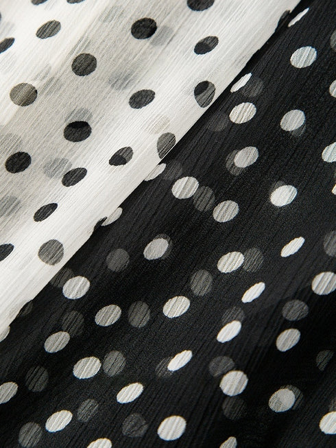 Romantic Ruffle Collar Polka Dot Chiffon Blouse for Women | Lightweight Vacation & Office Wear