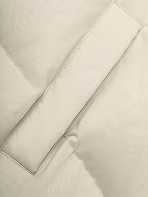 Thickened Winter Sherpa-Trim Stand Collar Down Jacket for Women – Warm Oversized Puffer Coat