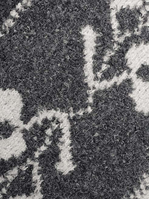 Women’s Wool-Blend Fair Isle Geometric Knit Sweater Jacket – Vintage Stand Collar Fall Winter Cardigan