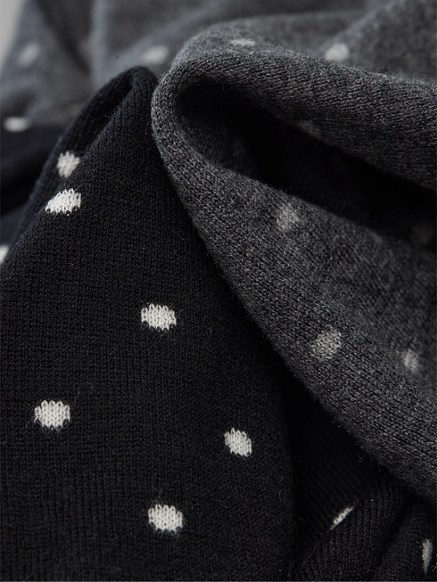 Vintage Double-Layer Jacquard Polka Dot Cardigan | Mercerized Wool Petal-Collar Knit