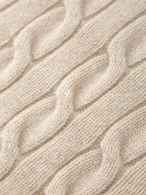 Relaxed Fit Zipper Cable Knit Wool Sweater for Women - Autumn/Winter Casual Sporty Loose Polo Shirt