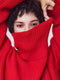 Soft 100% Cashmere Turtleneck Sweater – Vintage Rib-Knit, Thick & Warm in Festive Red-Green Palette