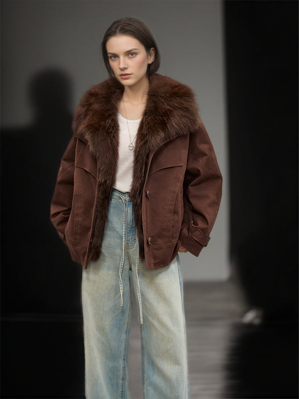 Women’s Down Parka Jacket with Fox Fur Hood | 90% White Goose Down Winter Coat