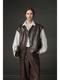 Women’s Sheepskin Leather Vest – Oversized Pocket Design Sleeveless Jacket, Versatile Chic Outerwear