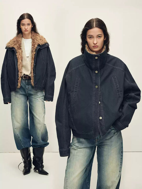 Detachable Wool Fur Collar 90% Goose Down Parka Coat for Women – Warm Winter Fur-Trim Outerwear