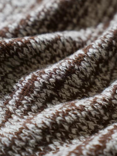 French Vintage Bouclé Triangle Shawl | Nordic-Style Warm Wool-Cashmere Winter Scarf
