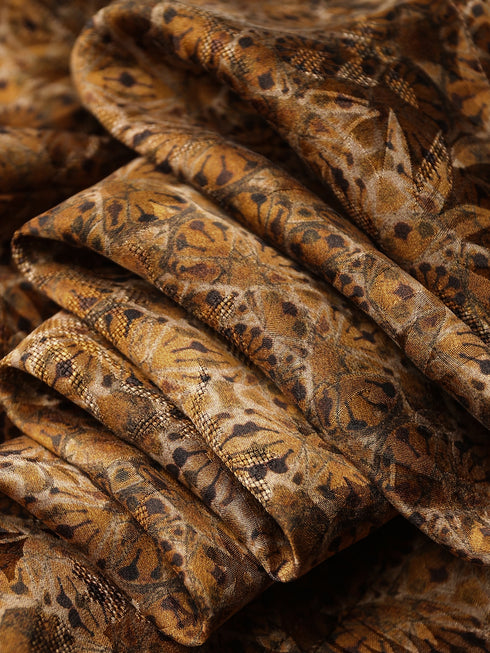 Auspicious Butterfly Jacquard Cocoon Pants in 23 Momme Gambiered Guangdong Silk