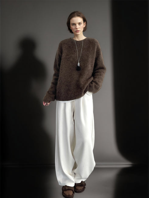 Women’s 100% Wool Hooded Sweater | Soft Brushed Knit Pullover with Loose Relaxed Fit for Winter