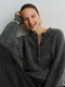 Relaxed Fit Henry Neck Alpaca Wool Sweater for Women – Cozy Loose Pullover with Soft, Luxurious Feel