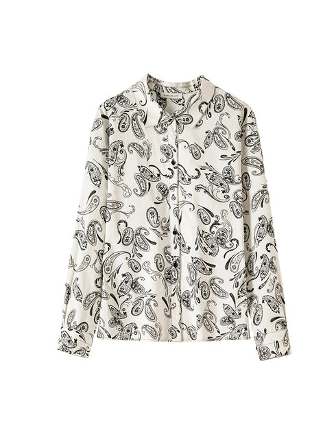 Paisley Nomad Series | 32S Cotton Poplin T-Back Shirt & High-Waist Skirt Set