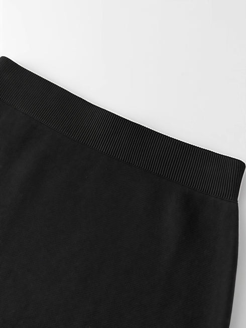 Double-Layer Thick Wool Cross-Stitch Tassel Sequin Embellished Knit Midi Skirt