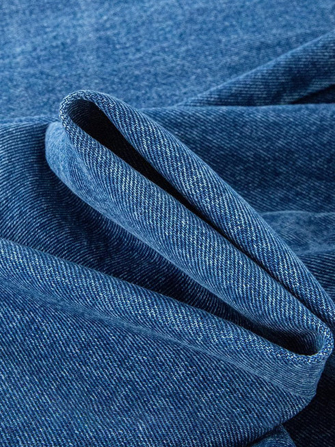 Women's High-Waist Extended Curved Seam Jeans – Loose Wide-Leg Scythe Pants for Tal