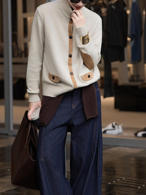 Retro Elegant Old Money Style Cashmere Cardigan Coat
