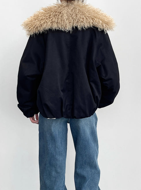 Women’s Plush Oversized Jacket with Large Lapel | Warm Fleece Lined Winter Coat
