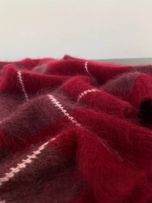 Women’s Wool Cashmere Argyle Knit Sweater | Loose Fit British Style Pullover for Fall Winter