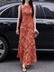 100% Mulberry Silk 16 Momme Double Crepe Bias-Cut Vintage Floral Maxi Dress
