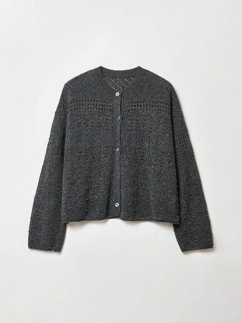 South of France Holiday Glitter Cardigan – Cashmere Blend Metallic Loose-Fit Knit