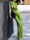 100% Linen Relaxed Flower-Appliqué Vest & Wide-Leg Pants Set – Sculptural Summer Suit