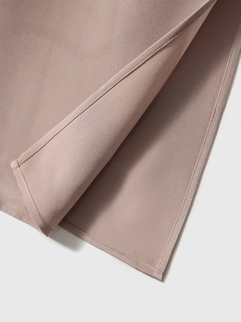 Heavy Crepe Silk Dress – 30 Momme Mulberry Silk, Tie Waist & Elegant Short Sleeves