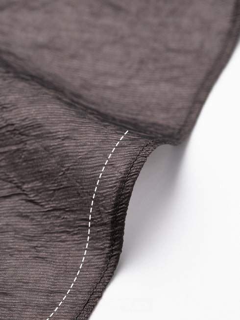 Crinkled Acetate Asymmetric Maxi Skirt – Fluid Draped High-Waist Statement Skirt