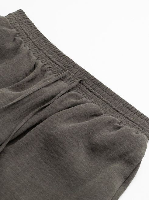 Tencel Linen Drawstring Balloon Jogger Pants – Relaxed Luxe Tapered Trousers
