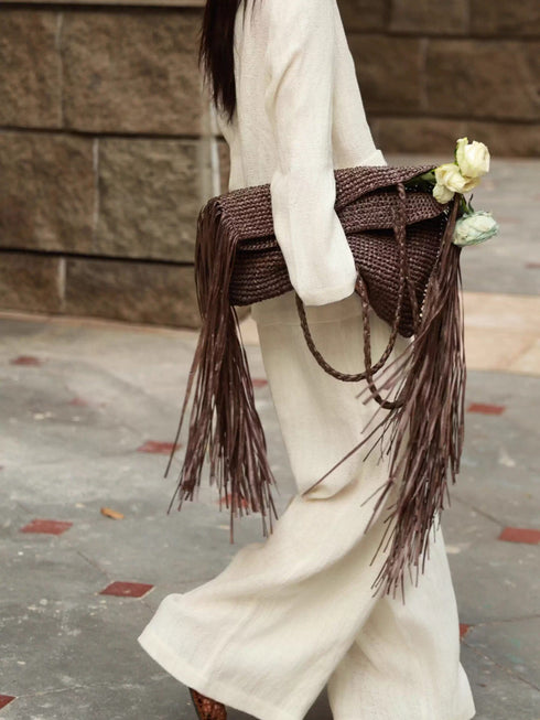 100% Linen Relaxed V-Neck Blazer & Wide-Leg Pants Set – Effortless Resort Tailored Ensemble