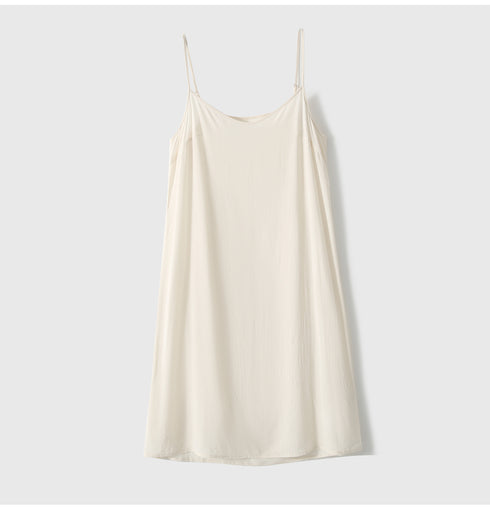 Ink-Dye Tencel Linen Sleeveless Dress – Loose Fit, Round Neck, Artistic Style