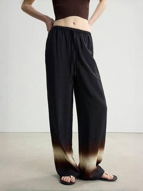 Relaxed Black Printed Blouse & Pants Set – Lightweight Vacation Style (Sold Separately)
