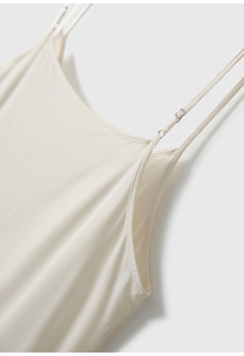 Ink-Dye Tencel Linen Sleeveless Dress – Loose Fit, Round Neck, Artistic Style