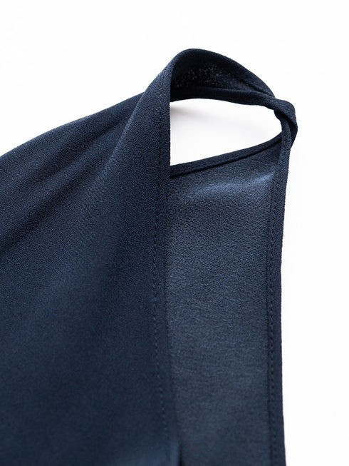 NAIA Acetate Cooling Draped Sleeveless Top - Asymmetric Scarf Blouse