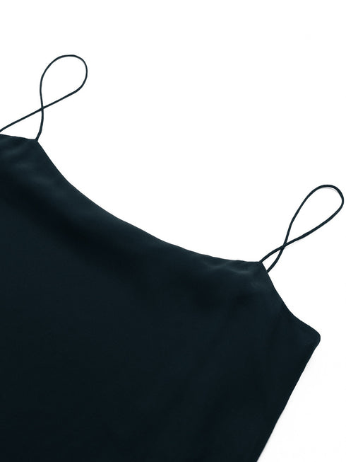 Minimalist Acetate Chiffon Maxi Slip Dress - 3.5M Full-Hem Luxury Cami Gown