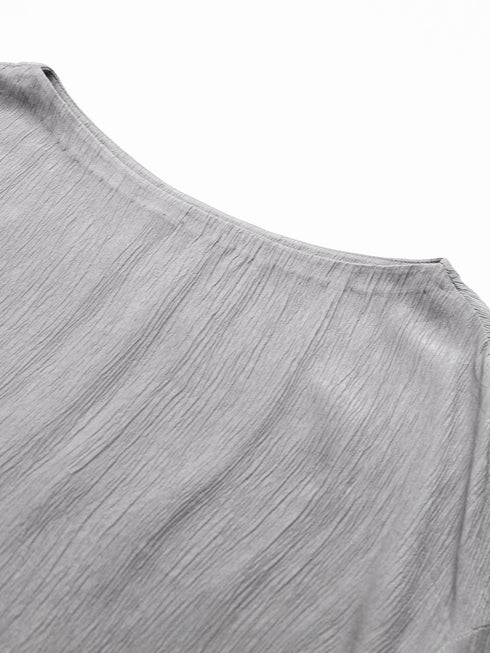 Japanese Cupro Sheer Crinkled Blouse - Ethereal Semi-Sheer Lightweight Top