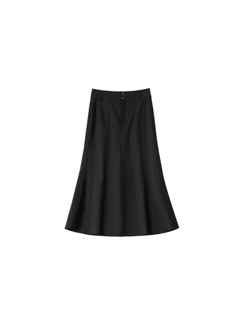 Chic Statement Cotton-Blend Mermaid Skirt with 3D Pleats & Flowy Silhouette | Elegant High-Waist Midi Skirt